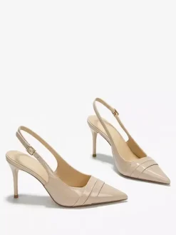 Nude High Heels Pointed Toe Stiletto Slip On Prom Shoes