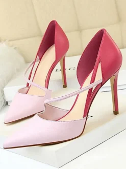 Nude High Heels Women Pointed Toe Strappy Stiletto Pumps
