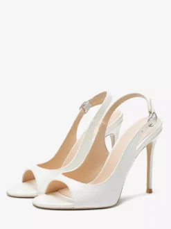 Nude High Heels Women's Peep Toe Slingback Pumps For Women