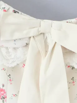 Off Shoulder Floral Mini Dress With Bow Detail For Summer 2026