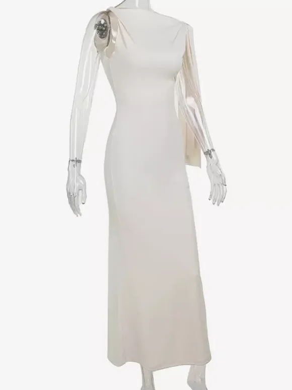 Off Shoulder Maxi Dress For Women - Minimalist Elegant Bodycon Long Dress- Summer Formal Evening Gala 2026