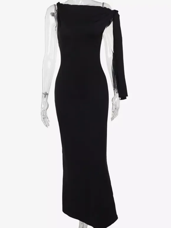Off Shoulder Maxi Dress For Women - Minimalist Elegant Bodycon Long Dress- Summer Formal Evening Gala 2026