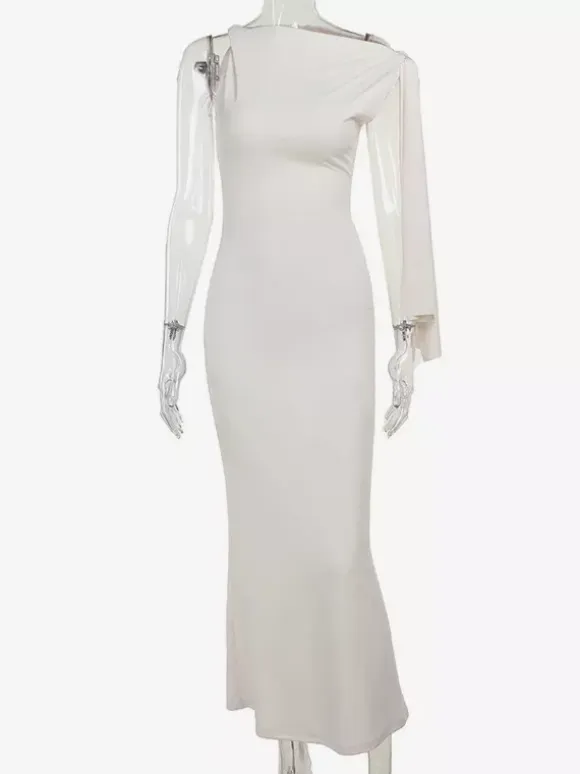 Off Shoulder Maxi Dress For Women - Minimalist Elegant Bodycon Long Dress- Summer Formal Evening Gala 2026