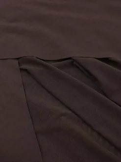 Off Shoulder Maxi Dress For Women - Brown Elegant Ruched Sheer Mesh Sleeve - Spring Party Wear 2026