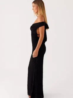Off Shoulder Maxi Gown For Women - Textured Backless Bodycon Mermaid Dress - Summer Evening Wedding Guest 2026