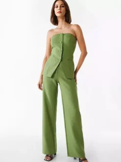 Off The Shoulder Top And Wide Leg Bottoms 2 Pieces Set