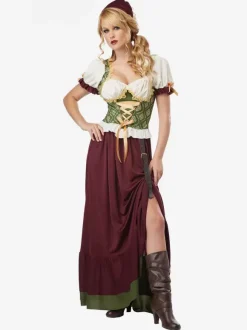 Oktoberfest Costumes White Sexy Floral Print Skirt Holiday Sets