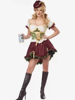 Oktoberfest Costumes White Sexy Floral Print Skirt Holiday Sets