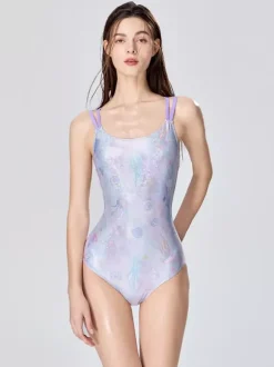 One Piece Swimsuits For Women Silver Straps Neck Summer Sexy Swimwear