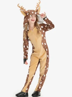 Onesie Pajamas Kigurumi Christmas Kid's Polyester Hooded Jumpsuit