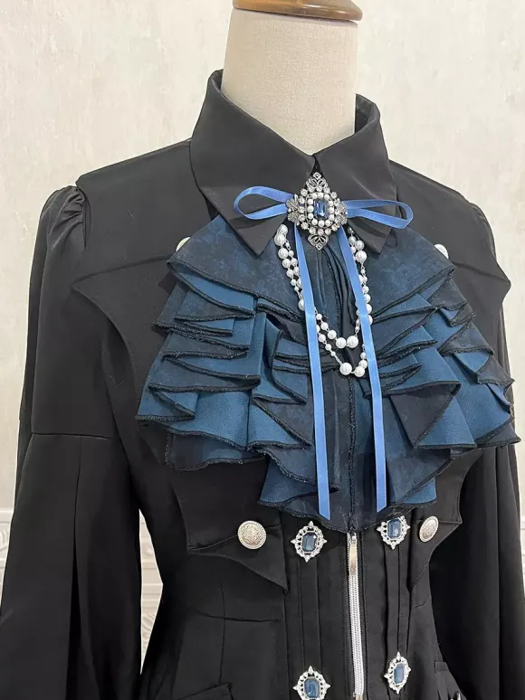 Ouji Prince Lolita Set Black Long Sleeves Gothic Ruffles Lolita Set