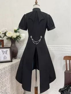 Ouji Prince Lolita Set Black Long Sleeves Gothic Ruffles Lolita Set
