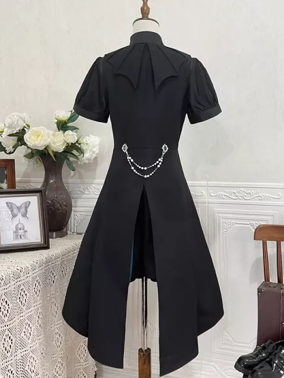 Ouji Prince Lolita Set Black Long Sleeves Gothic Ruffles Lolita Set