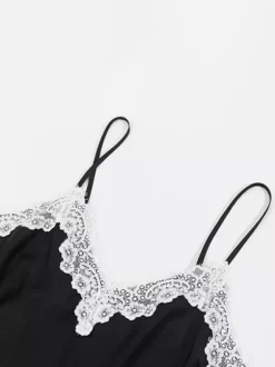 Pajama Sets Black Lace Indoor Lingerie 2-Piece Sets