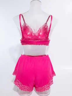 Pajama Sets Rose Lace Indoor Lingerie Sleepwear
