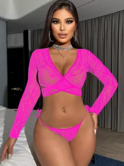 Pajama Sets Black Cut Out Daily Casual Lingerie