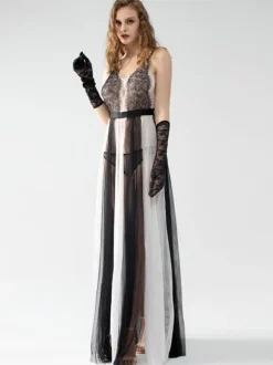 Pajama Sets Black Polyester Sheer Cut Out Daily Casual Lingerie