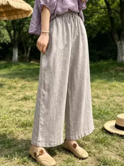 Pants Black Polyester Trousers