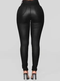 Pants Burgundy PU Leather Trousers