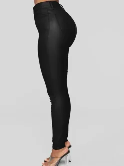 Pants Burgundy PU Leather Trousers