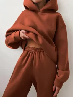 Pant Set Coffee Brown Field Athletic Two Pieces Sets