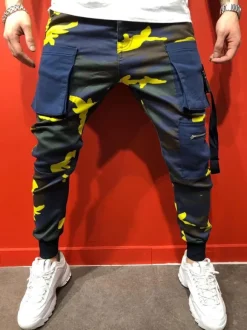 Pants For Men Casual Camouflage Yellow Men's Pants