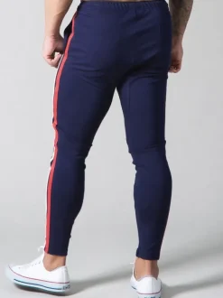 Pants For Men Casual Color Block Tapered Fit Sweatpants Dark Navy Sweatpants