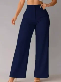 Pants Khaki Raised Waist Trousers