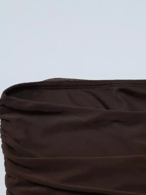 Party Dress Dresses Maxi Coffee Brown Strapless Pleated Sexy Semi Formal Summer Dress