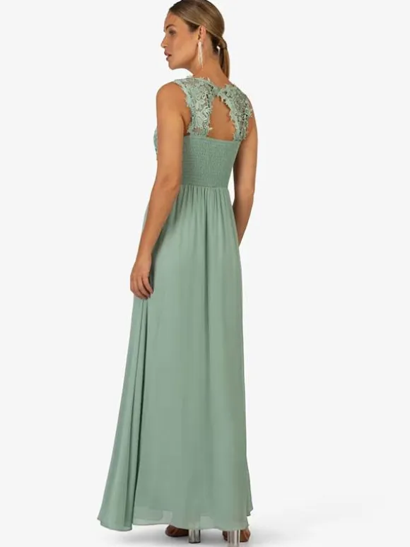 Party Dress For Mother Of The Bride V-Neck Sleeveless A-Line Lace Ankle-Length Guest Dresses For Wedding