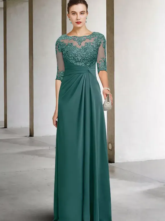 Party Dress For Mother Of The Bride Jewel Neck Sleeveless A-Line Lace Guest Dresses For Wedding Free Customization