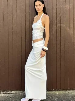 Party Dress Maxi Blue Flowers Sleeveless Flower Sexy Semi Formal Summer Dress