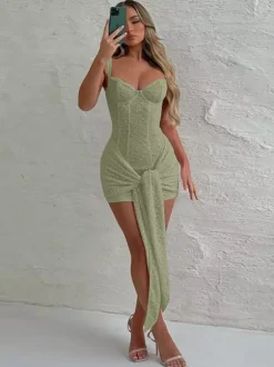 Party Dress Mini Black Straps Neck Lace Sleeveless Backless Casual Semi Formal Dress