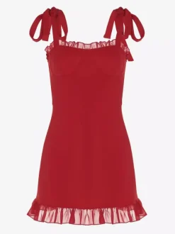 Party Ready Ruffle Strap Bodycon Dress Slimming Stylish For Clubbing
