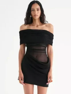 Party Dress Dresses Mini Green Strapless Pleated Sleeveless Semi Formal Dress