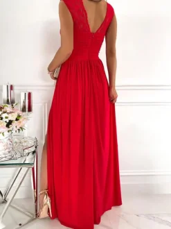 Party Dresses Apricot Sweetheart Neck Sleeveless Layered Prom Maxi Dress