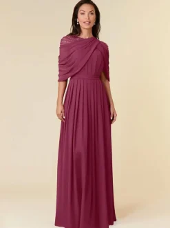 Party Dress For Mother Of The Bride Jewel Neck Sleeveless A-Line Beaded Floor-Length Wedding Guest Dresses