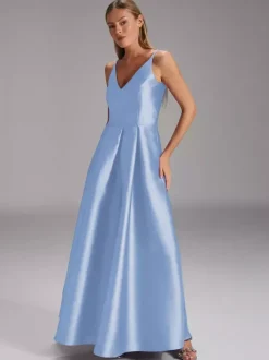 Party Dress For Mother Of The Bride V-Neck Sleeveless Ball Gown Pleated Wedding Guest Dresses