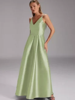 Party Dress For Mother Of The Bride V-Neck Sleeveless Ball Gown Pleated Wedding Guest Dresses