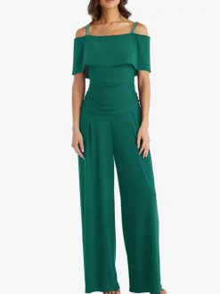 Party Dress For Mother Of The Bride Off-The-Shoulder Sleeveless Jumpsuit Pleated Guest Dresses For Wedding
