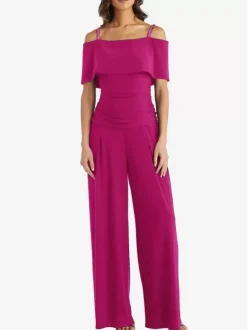Party Dress For Mother Of The Bride Off-The-Shoulder Sleeveless Jumpsuit Pleated Guest Dresses For Wedding