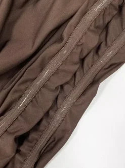Party Dress Maxi Brown Strapless Pleated Sleeveless Clothes Sexy Semi Formal Dress
