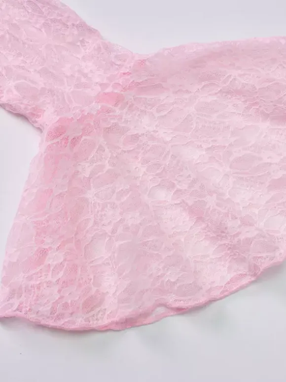 Party Dress Maxi Pink Off-The-Shoulder Lace Long Sleeves Pleated Chic Semi Formal Dress
