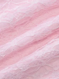 Party Dress Maxi Pink Off-The-Shoulder Lace Long Sleeves Pleated Chic Semi Formal Dress