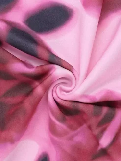 Party Dress Maxi Pink Straps Neck Sleeveless Printed Clothes Casual Semi Formal Dress