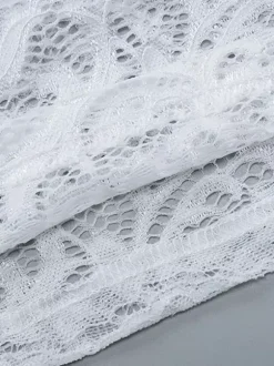 Party Dress Maxi White V-Neck Lace Long Sleeves Sheer Sexy Semi Formal Dress
