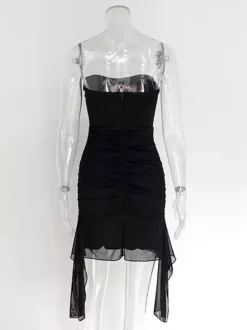 Party Dress Mini Purple Strapless Sleeveless Sexy Semi Formal Dress