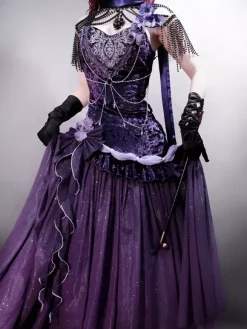 Pastel Gothic Lolita Dresses Ruffle Bowknot Lace Flowers Bows Purple Romance Gothic Lolita Jsk