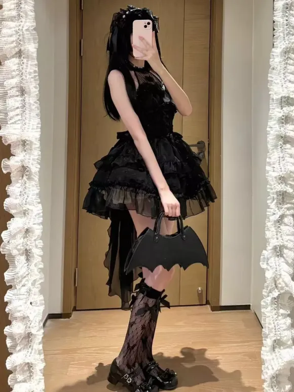 Pastel Gothic Lolita Dresses Ruffles Lace Up Pink White Romance Hime Lolita Dress