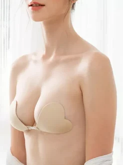 Pasties Ball Acrylic Triangle Buttons Pink Enhanced Strapless Push-Up Heart-Shaped Silicone Bra